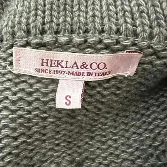 HEKLA & Co Made in Italy Womens Gray Wool Blend Cardigan wrap Sweater Si… - Picture 2 of 13